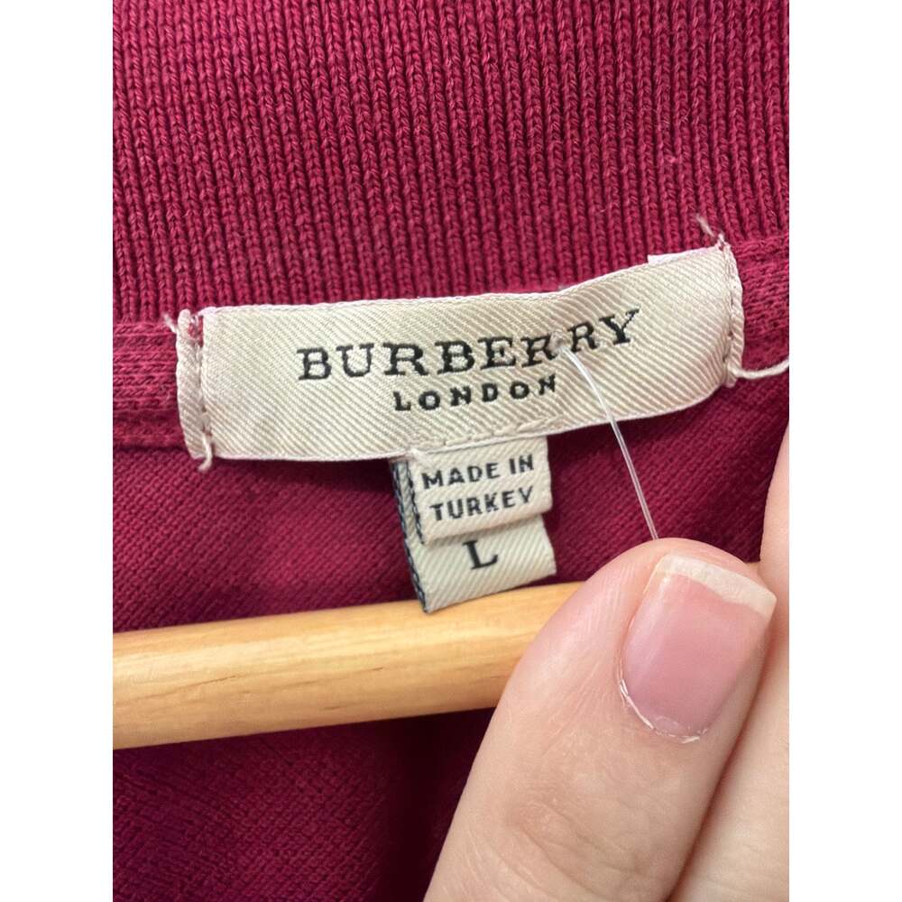 Burberry Polo Shirt Raspberry Red Size L - Picture 3 of 6